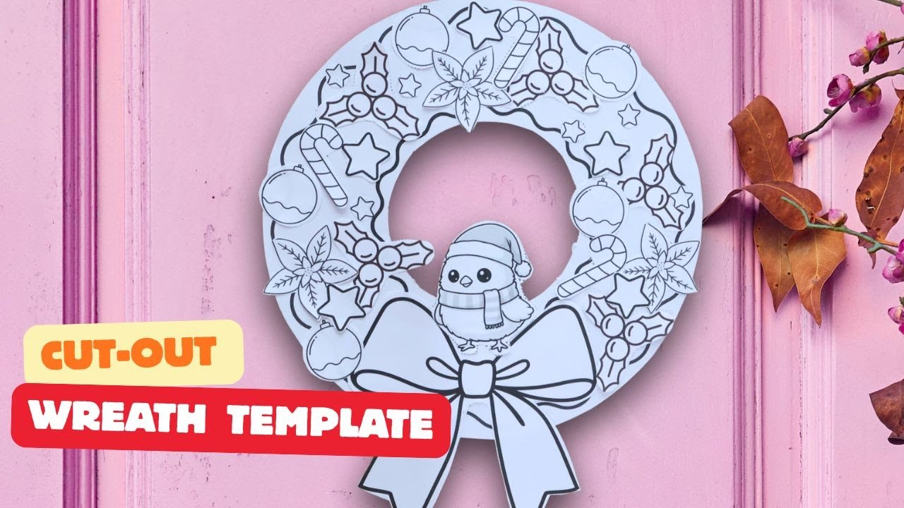 Easy DIY Christmas Wreath Craft for Kids | Printable Wreath Template (Cut & Paste Activity)