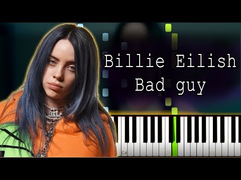 😼 Billie Eilish - bad guy Piano Tutorial (Sheet Music midi with lyrics)