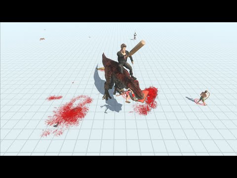 Angry Joe mount T Rex dinosaur vs all Ancient humans Army | AnimalRevoltBattleSimulator