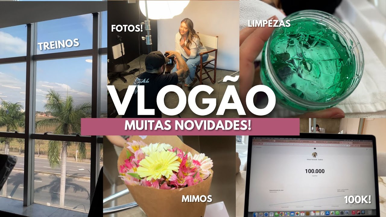 VLOG DA SEMANA - 100k no youtube, atendimentos, gravações... Rotina na estética!