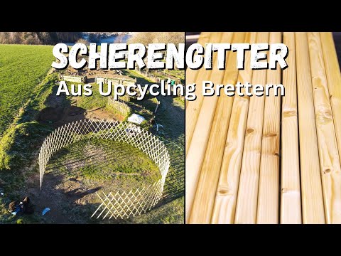 Jurte Scherengitter selber bauen upcycling Holz