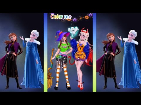 Elsa Anna Frozen Glow Up In Halloween - Disney Princesses Transformation