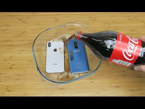 Samsung Galaxy S9 Plus vs iPhone X Coca Cola Freeze Test 24 Hours