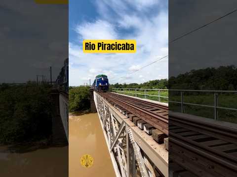 PASSANDO SOBRE O RIO PIRACICABA #ferrovia #trem #railway #rio #river #riopiracicaba #locomotiva