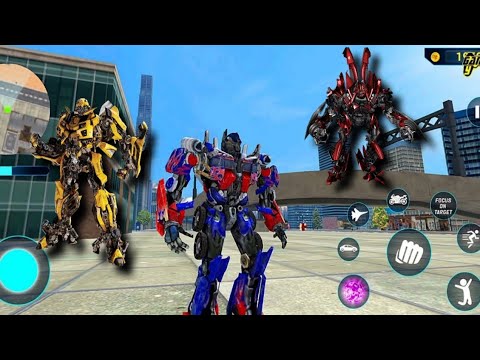 Optimus Prime Multiple Transformation Jet Robot Car Game - Android Gameplay