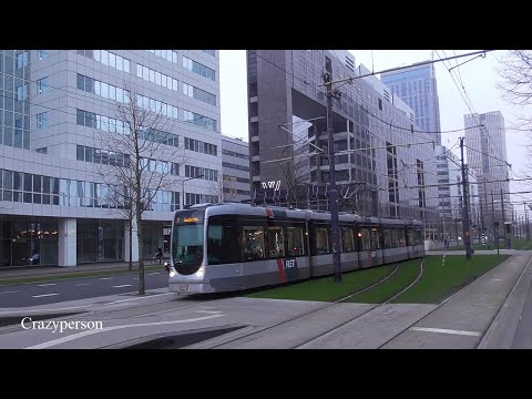 RET Tram 7 aankomst Weena naar Woudestein Rotterdam in 2020
