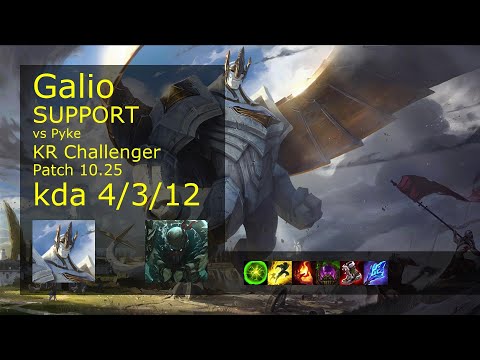 Galio Support & Lucian vs Pyke & Samira - KR Challenger 4/3/12 Patch 10.25 // [롤] 갈리오 vs 파이크 서폿