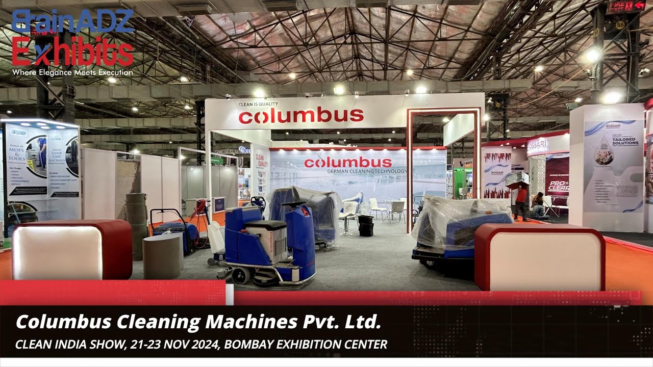 Columbus Cleaning Machines Pvt Ltd at Clean India Show 2024 – Designed & Built by BrainADZ Exhibits