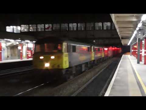 86639/86607 with 86613 dit 4m11 Coatbridge - Crewe liner, 20th March 2018