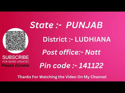 Punjab Ludhiana Natt Ka pin code 141122 / Ludhiana Natt ka post office