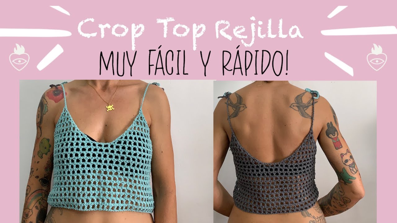 Crop Top Rejilla, muy fácil y muy rápido