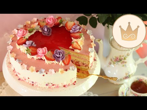 MOTHER'S DAY CAKE! BAKE A STRAWBERRY CAKE WITH A HEART! HEART CAKE 💝 RECIPE FROM SUGARPRINCESS 💝