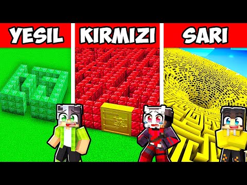 Minecraft'ta TEK RENK Labirent Yapı Kapışması! 🧩