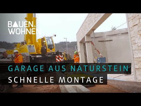 Garage aus Naturstein – schnelle Montage I BAUEN & WOHNEN