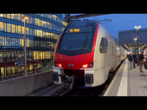 RARE: RIDING THE NEW STADLER KISS SBB RABE512 AS S9 COMMUTER TRAIN FROM OERLIKON TO HARDBRÜCKE!
