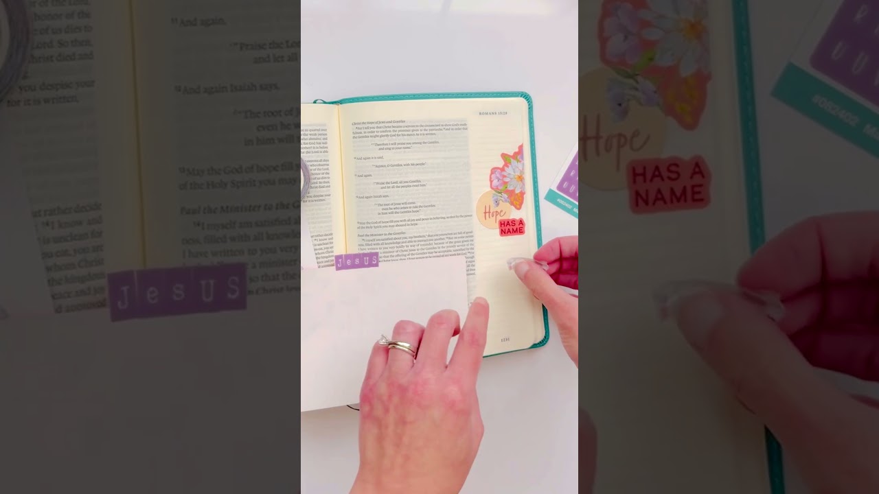 Bible Journaling with Stickers | Hope has a name