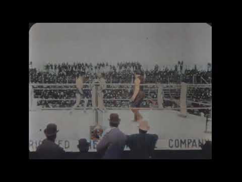 🥊📜 1897 Corbett Fitzsimmons Fight   Excerpts - restored in color📜🥊