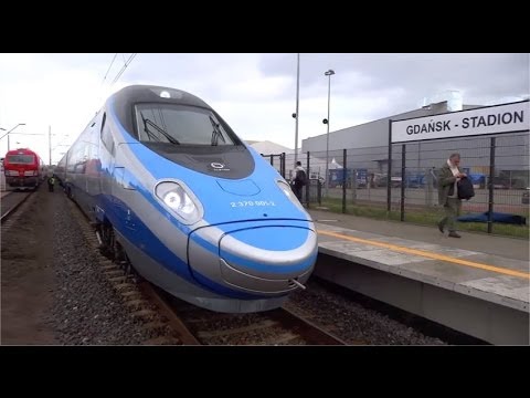 Polski pociąg Pendolino w Gdańsku