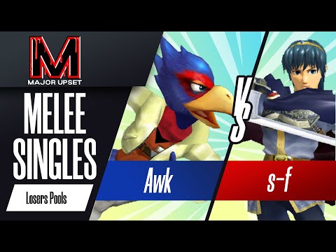 Awk (Falco) vs s-f (Marth) - Melee Singles Losers Pools - MAJOR UPSET
