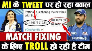 Mumbai Indians gets Trolled for Match Fixing Tweet | MI Deleted Tweet | IPL 2020 Match Fixing