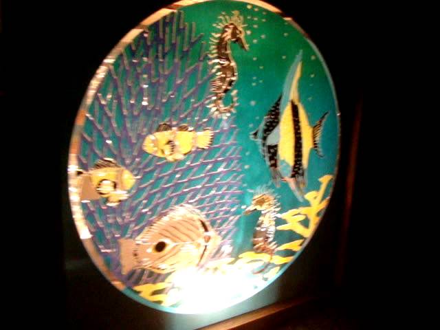 Fantasia Glitter Graphics Tropical Fish Lamp MOV04636