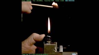 Gasfeuerzeug und durchschlagende Flamme