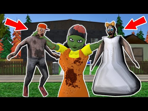 Squid Game Zombie vs Granny vs Grandpa - funny horror school animation (Compilation #43)