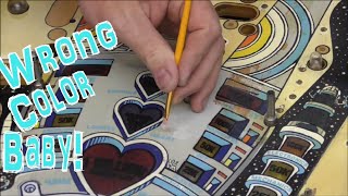 Finishing The Paint Rework on a Worn Williams BRIDE OF PINBOT Pinball Playfield - How'd We Do? 4