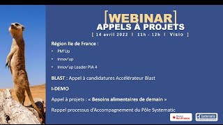 [REPLAY] Webinar Appels à Projets – 14 avril 2022