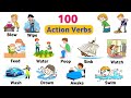 100 Action Verbs | Daily Life English Vocabulary With Examples | English Action Verbs