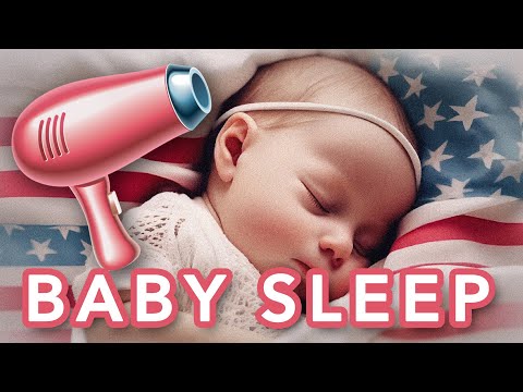 120min - Baby Blow Dryer sound (🗽 USA Edition) for sleeping babies