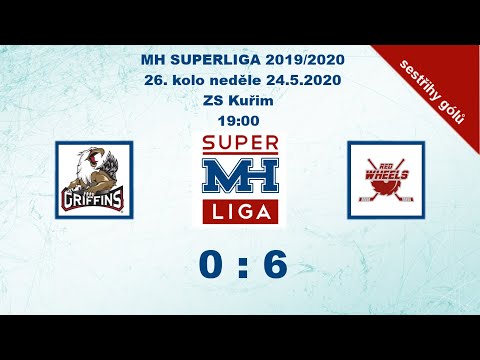 MH SUPERLIGA 26. kolo 2019/2020 Griffins vs Red Wheels 0:6 - sestřih gólů