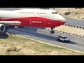 GTA5 - Giant Air Plane "Emergency Landing" on Highway -- Two Engines Failed  -- (This is GTA5 game)