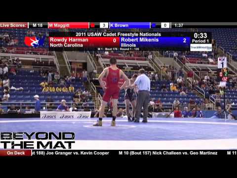 Cadet Freestyle 135 - Robert Mikenis (IL) vs. Rowdy Harman (NC)