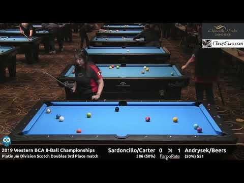 Sardoncillo/Carter vs Andrysek/Beers - Platinum Scotch Doubles Semifinals - 2019 Western BCA 8-Ball