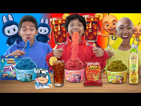 CHOOSE FOOD 1 COLOR ACCORDING TO CHARACTER ANOMALIES ICE TEA vs BLUE PUMP vs UPIN IPIN?? | Mikael...