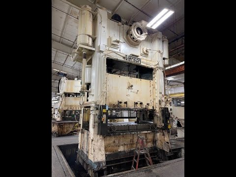 600 ton Verson S2-600-108-54t Used Straight Side Mechanical Press, New 1985