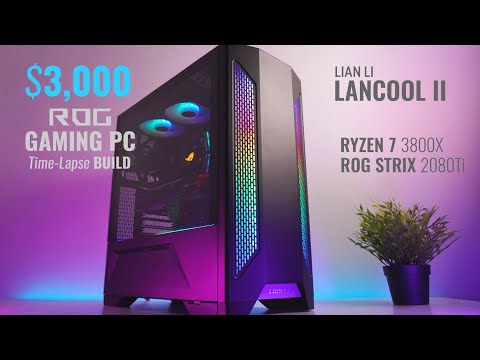 Building a $3000 full ROG Gaming PC inside the Lian Li LANCOOL II R7 3800X RTX 2080Ti - Time Lapse
