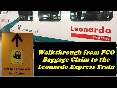Walkthrough to Leonardo Express Train from Terminal 3 baggage claim - Rome Fiumicino Airport (FCO)