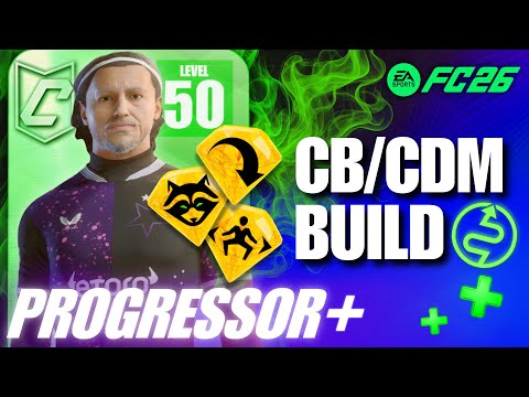 Best Level 50 Ball Playing CB Build (Progressor+ Specialization) in FC 26 Clubs!