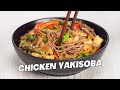 Easy CHICKEN YAKISOBA | Soba Noodles with Chicken and Vegetables. Recipe by Always Yummy!