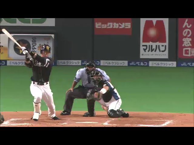 【8回表】ホークス・長谷川が復調の気配を感じさせる一打!! 1点差につめよるタイムリーを放つ!! 2014/8/2 F-H