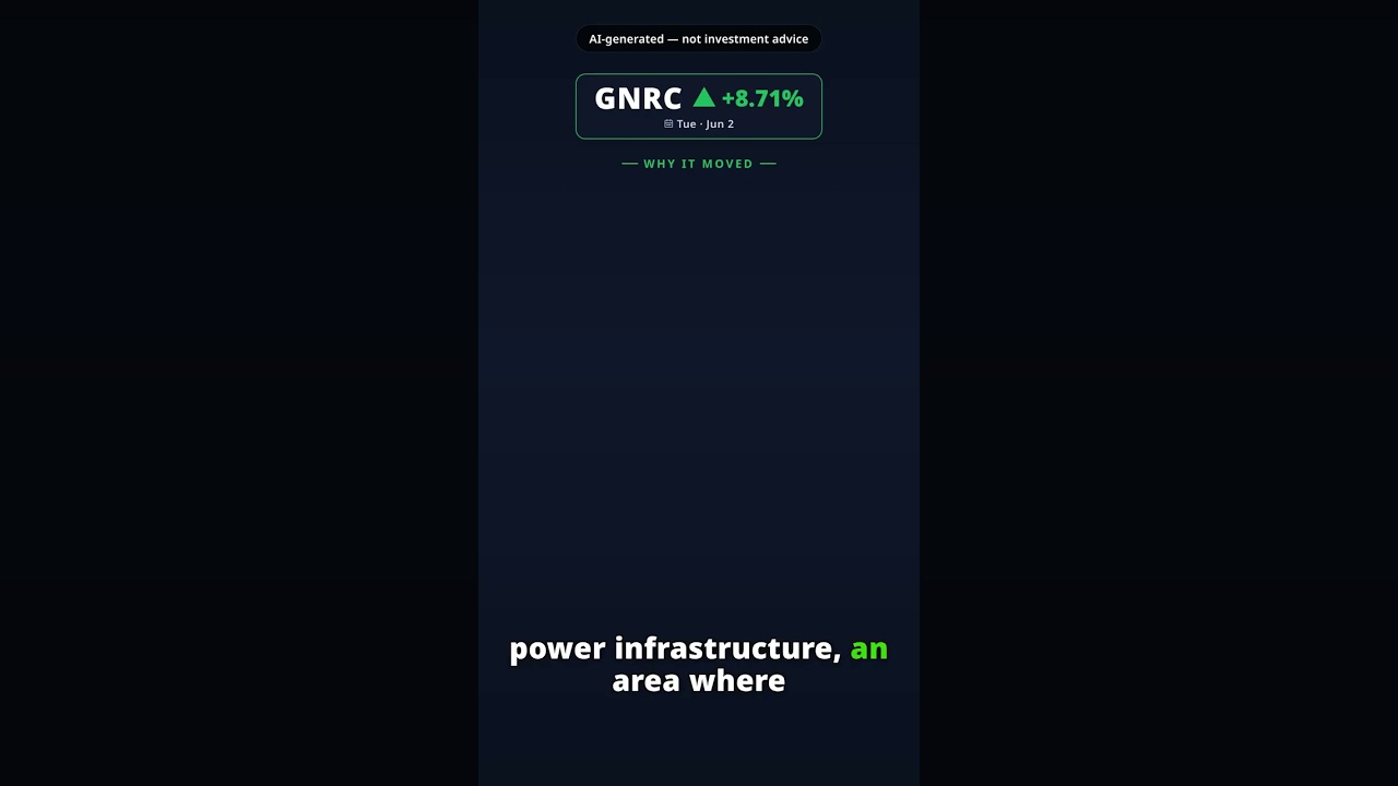 Why Is Generac Stock Leaping Today? GNRC +8.71% (Jun 2) — Data Center Deal
