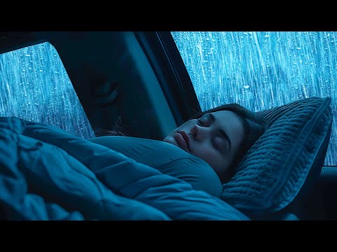 Sleep Hypnosis to Fall into Sleep in 3 Minutes with Heavy Rain & Thunder Sounds on a Car at Night