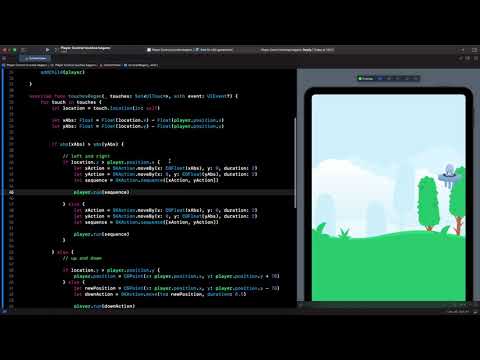 Spritekit Player Control Part 3 : TouchesBegan and SKActions