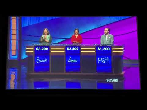 Jeopardy, Sarah Jett Rayburn Day 2 - 1st Daily Double (4/27/20)