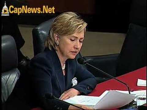 IRAQ HEARINGS: Sen. Clinton Questions Gen. Petraeus