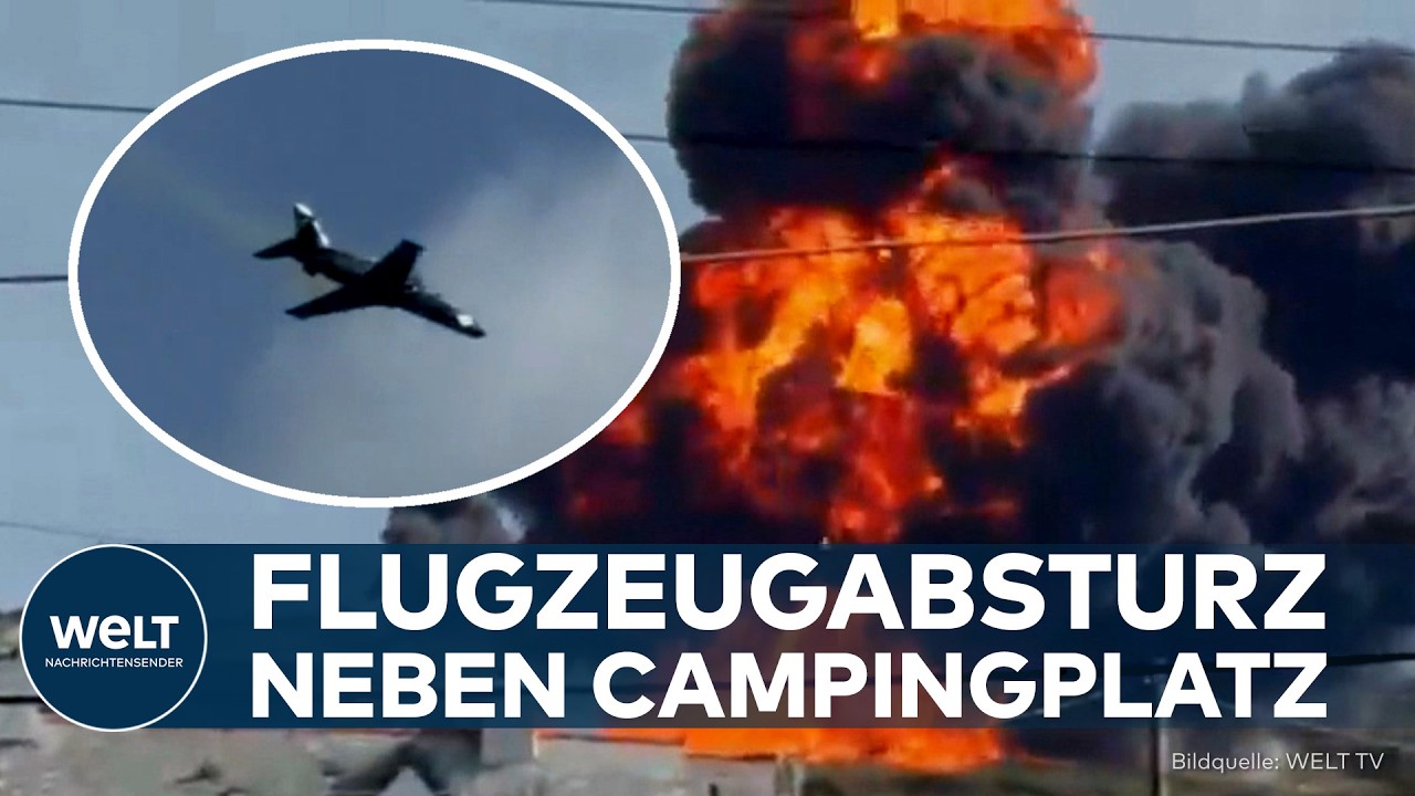 WALES: Flugzeug der britischen Luftwaffe stürzt kurz nach Start ab – Drama nahe Campingplatz