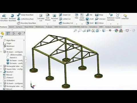 #Structure member joint industry structure of solidworks Weldment structure design welding member#