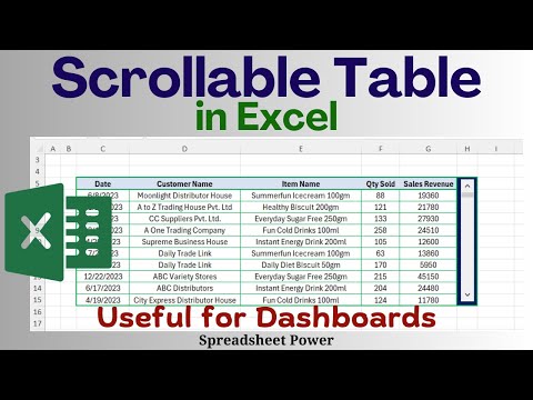 How to Make Scrollable Table in Excel for Dashboards